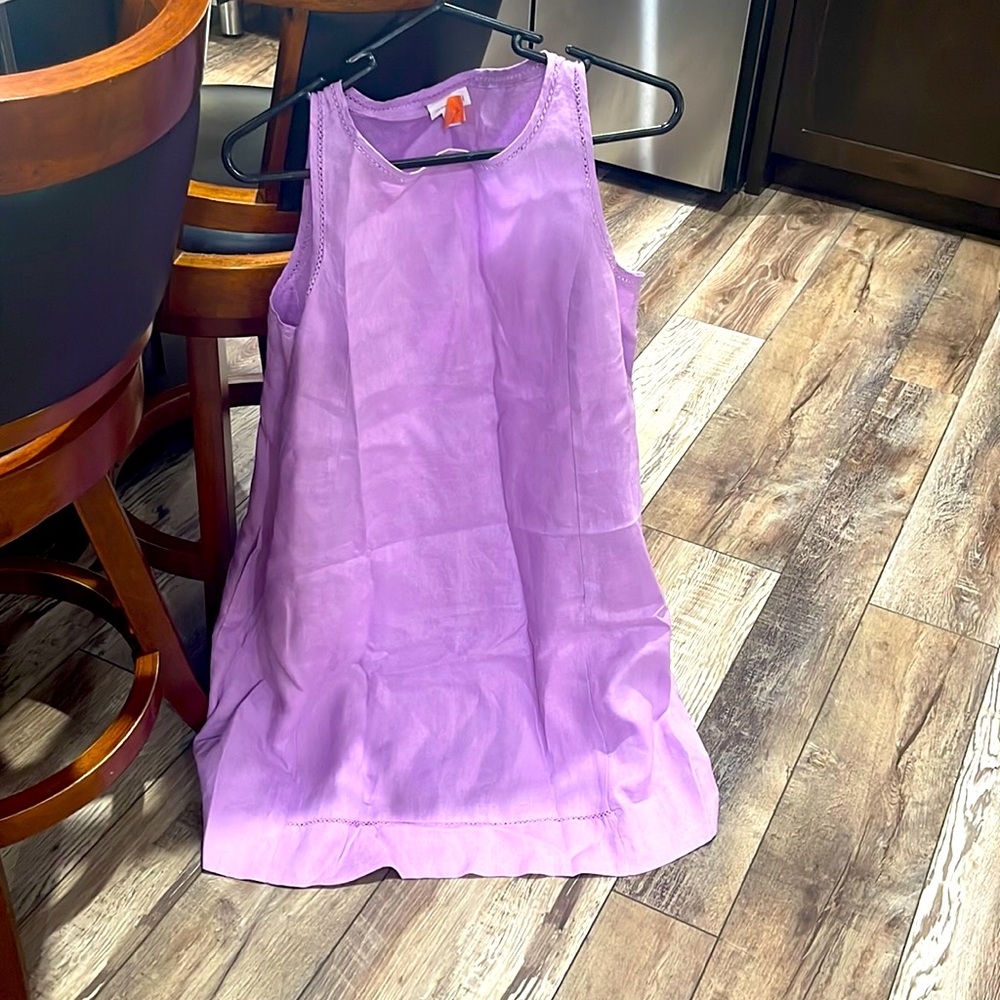 Purple linen dress